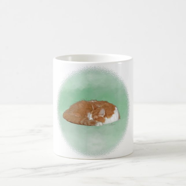 Caneca De Café Gato Laranja Sonolento (Centro)