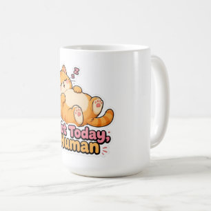 Caneca De Café Gato Laranja Sonolento – Adesivo Divertido e Fofo