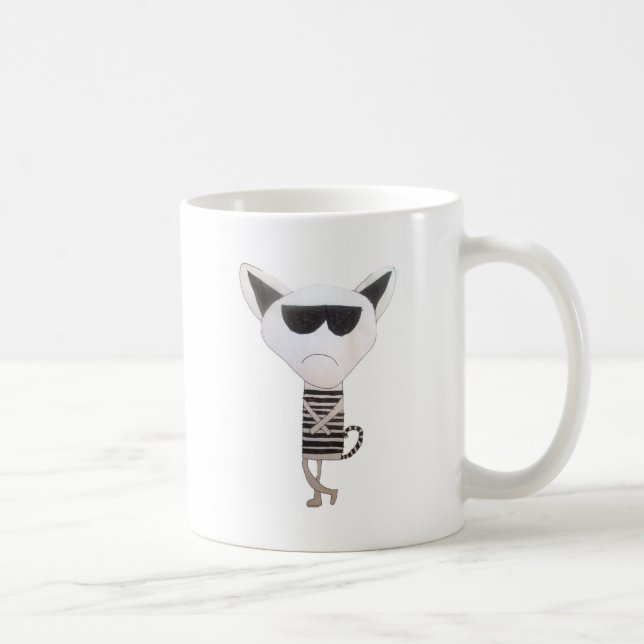 Caneca De Café Gato legal com óculos de sol (Direita)