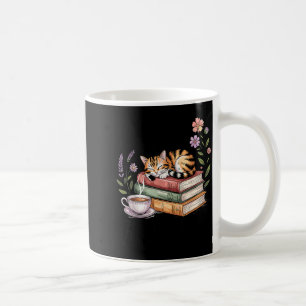 Caneca De Café Gato lendo livros amante do café gráfico fofo home