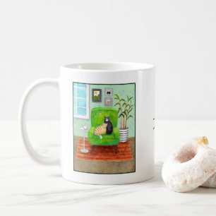 Caneca De Café Gato listrado laranja & gato Tuxedo com nome perso