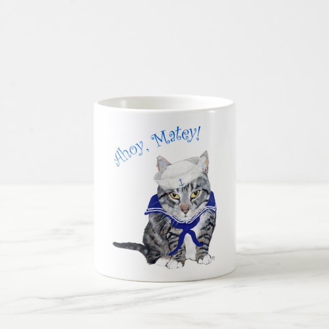Caneca De Café Gato Listrado Marinheiro (Centro)