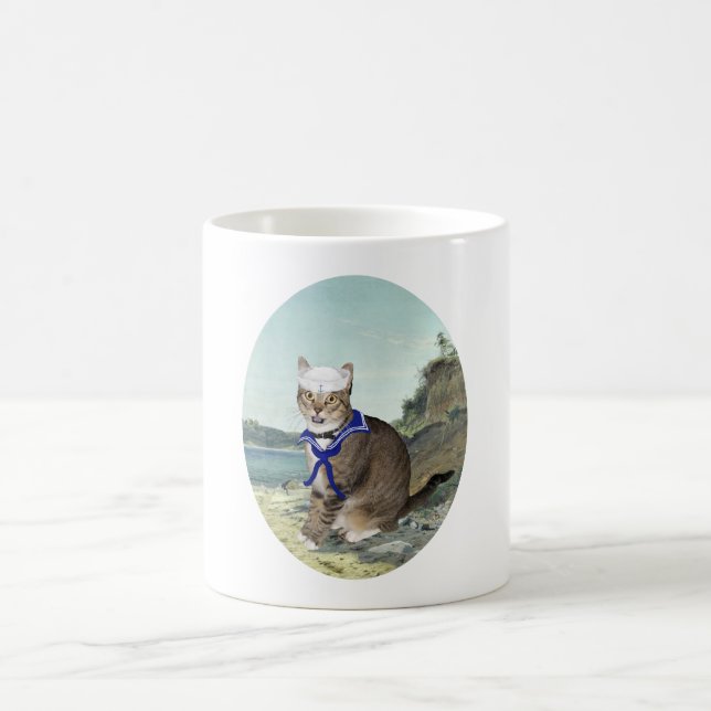 Caneca De Café Gato Listrado na Praia (Centro)