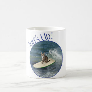 Caneca De Café Gato Listrado Surf's Up!