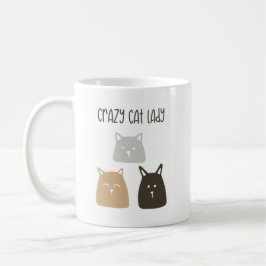 Caneca De Café Gato Louco, Lady Coffee Mug - Engraçado presente p