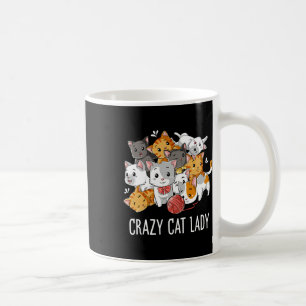 Caneca De Café Gato Louco Lady Engraçada Meninas Gatinhas Gatinha
