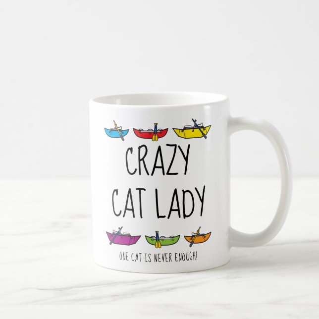 Caneca De Café Gato Louco Lady Funny Rafters (Direita)