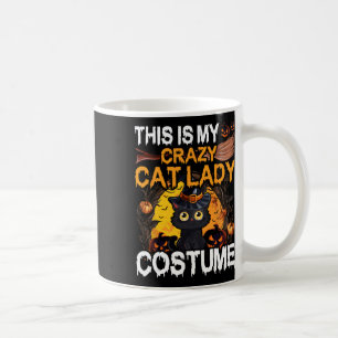 Caneca De Café Gato Louco Senhora Figurino Dia de as Bruxas engra