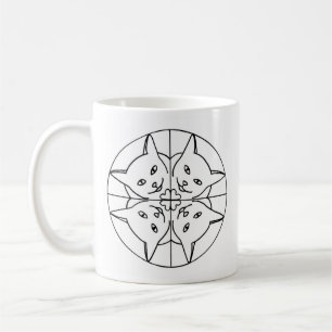 Caneca De Café Gato Lover Caleidoscópio Gatos Corações