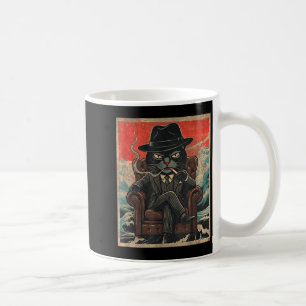 Caneca De Café Gato Mafia Legal Engraçado O Gatofather Fumando Vi