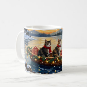 Caneca De Café Gato Maine Coon Natal Barco Festa