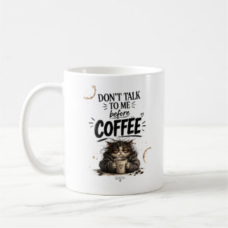 Caneca De Café Gato Mal-Humorado Engraçado Não Fale Comigo Antes