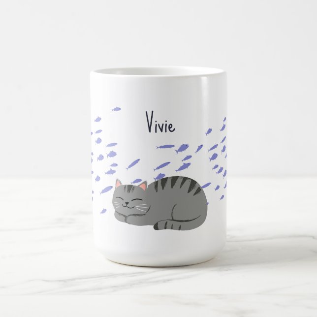 Caneca De Café Gato Malhado Dormindo (Centro)