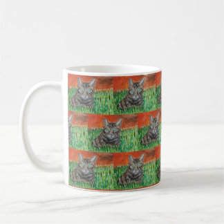 Caneca De Café Gato malhado na natureza