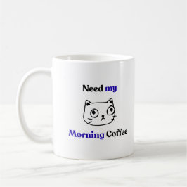 Caneca De Café Gato Matinal Engraçado e Humorístico