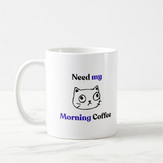 Caneca De Café Gato Matinal Engraçado e Humorístico