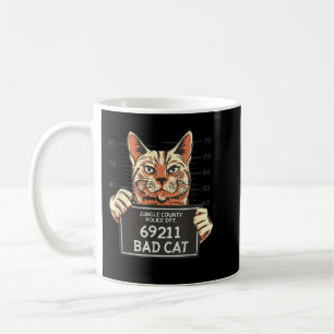 Caneca De Café Gato Mau Engraçado Prisão na Prisão de Gato Prisio