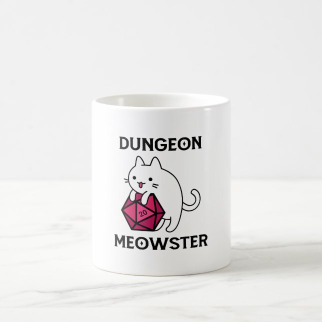 Caneca De Café Gato Mestre de Masmorra Engraçado (Centro)