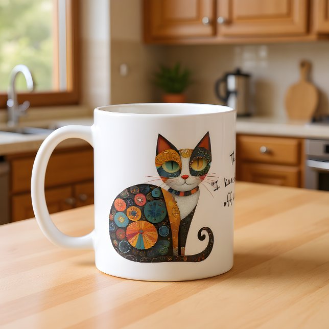 Caneca De Café Gato: Meu Rosto de "Eu Derrubei Algo da Mesa"  (Criador carregado)