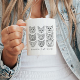 Caneca De Café Gato Mínimo Orgulhoso Raça de Gato de Gato de Gato
