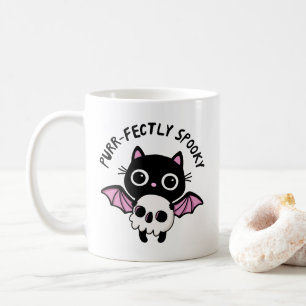 Caneca De Café Gato Morcego de Halloween Fofo - Piada Sinistramen