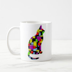 Caneca De Café gato mosaico