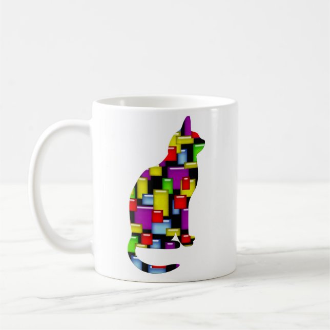 Caneca De Café gato mosaico (Esquerda)