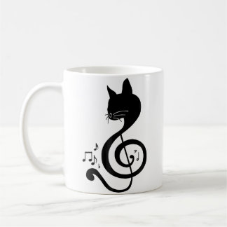 Caneca De Café Gato Música Nota Musical Nota Musical Pianista Pia