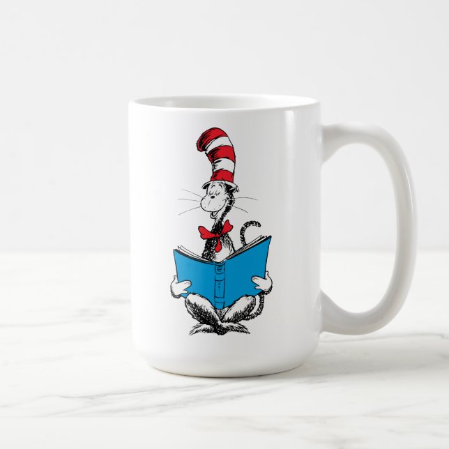 Caneca De Café Gato na Leitura do Chapéu (Direita)