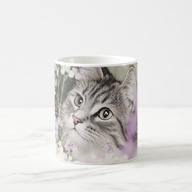Caneca De Café Gato nas Flores (Centro)