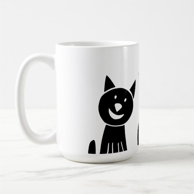 Caneca De Café gato, natureza, desenho (Esquerda)