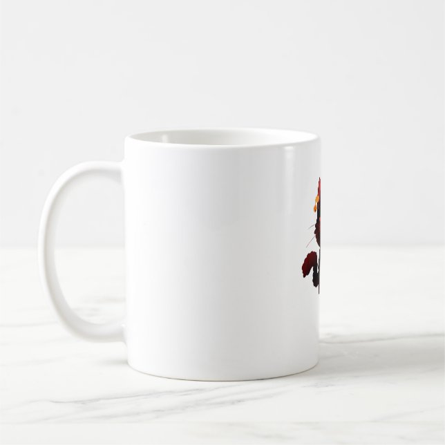 Caneca De Café Gato Negro Bonito e Spooky com Camiseta Clássica (Esquerda)