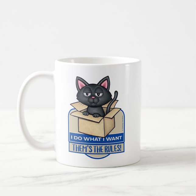Caneca De Café Gato Negro Bonito Eu Faço O Que Eu Quero (Esquerda)