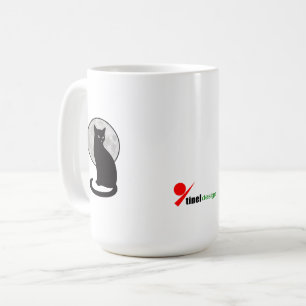 Caneca De Café Gato Negro e Silhueta Lua