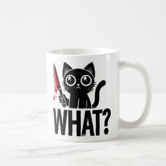 Caneca De Café Gato Negro Engraçado. Gato Assassino com faca