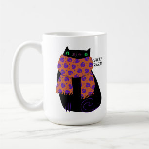 Caneca De Café Gato Negro Fall Season Halloween Spooky Cute