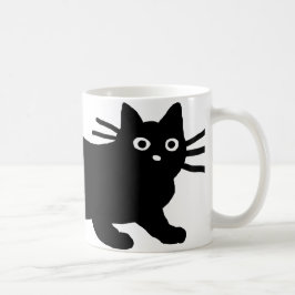 Caneca De Café Gato Negro | Gatinho Pet Legal | Amante de os anim