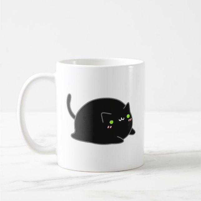 Caneca De Café Gato Negro Kawaii (Esquerda)