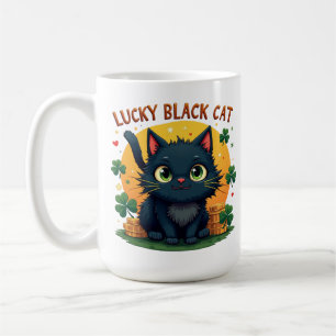 Caneca De Café Gato Negro Sortudo: Rua. Vestido do Dia de Patrick