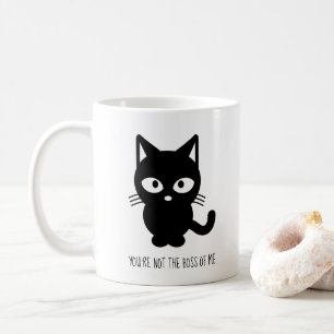 Caneca De Café Gato Negro Você não é o chefe de mim