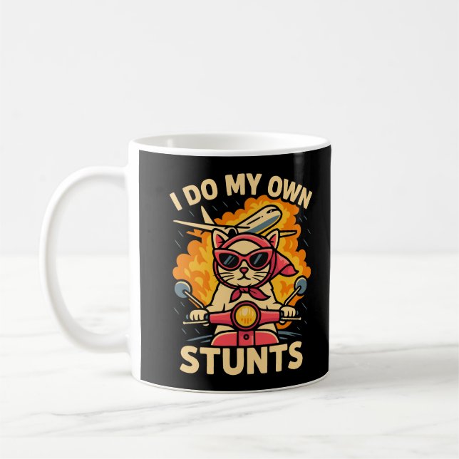 Caneca De Café Gato No Patinete Eu Faço Minhas Próprias Pedras (Esquerda)