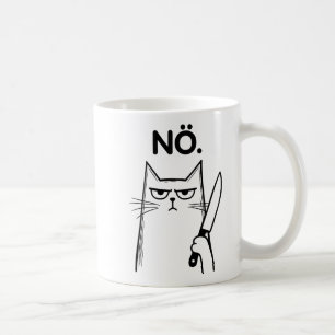 Caneca De Café Gato Nope Engraçado Negro
