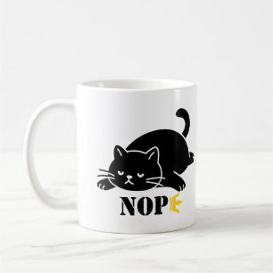 Caneca De Café Gato NOPE Engraçado para Amantes de Gatos