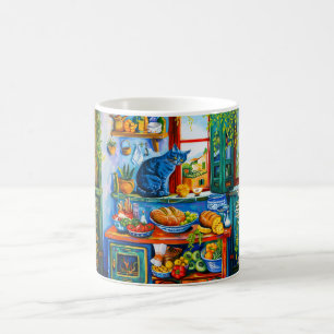 Caneca De Café Gato Olhando pela Janela da Cozinha