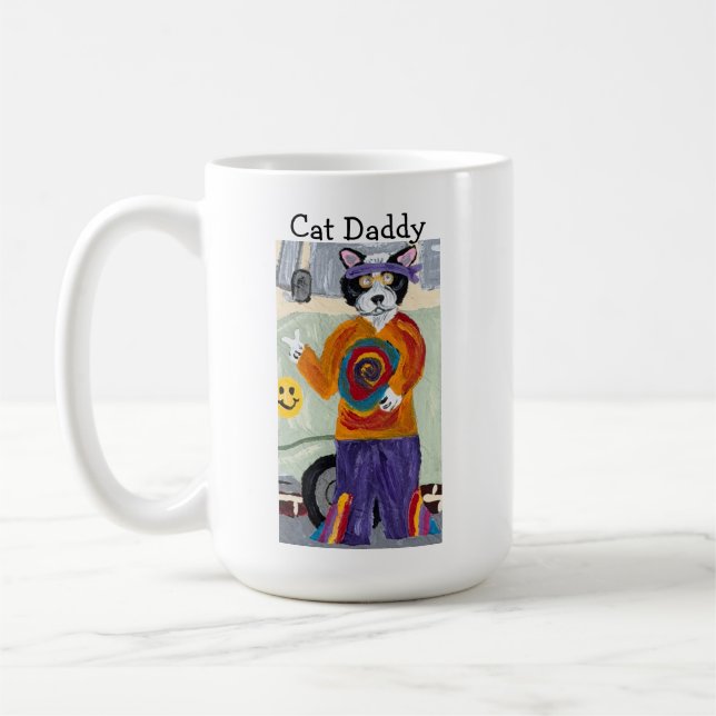 Caneca De Café Gato Pai Hippie Gato Smoking (Esquerda)