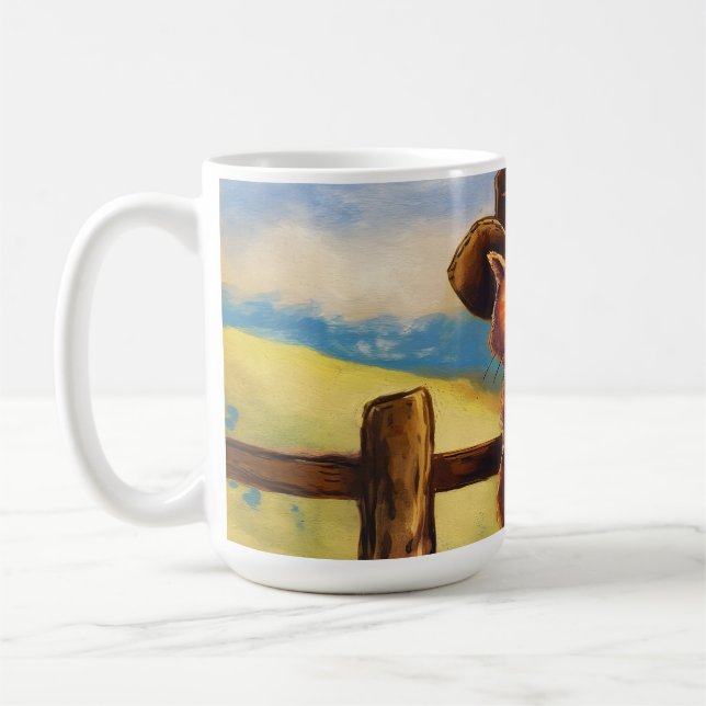 Caneca De Café Gato Pai Pintado à Aquarela (Esquerda)