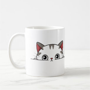 Caneca De Café Gato Peeking Bonito Adorável Pet De Cartografia De