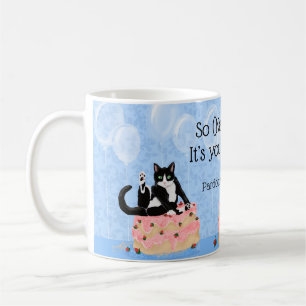 Caneca De Café Gato perdão meu bolo de aniversário entusiasmado