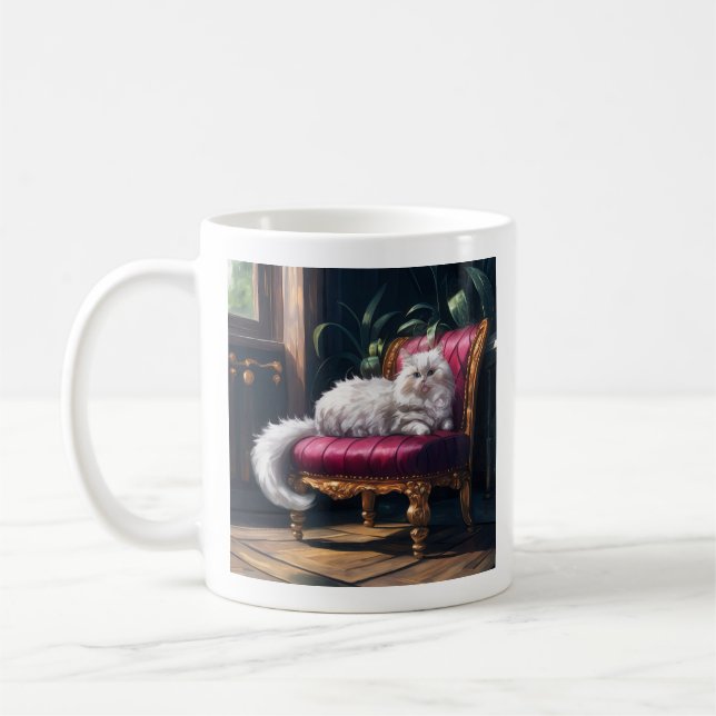 Caneca De Café Gato Persa Branco (Esquerda)