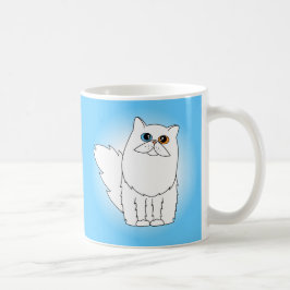 Caneca De Café Gato persa branco com olhos impares